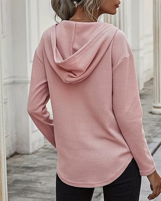 Blus V-Hals Hoodie Oregelbunden