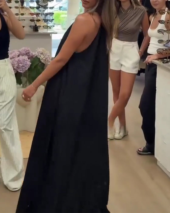 Klänning Elegant Ärmlös Golvlång