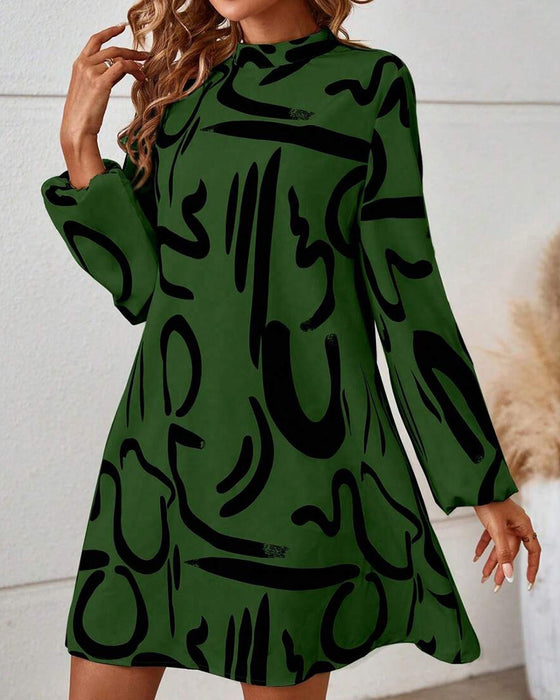 Klänning Moderiktig Geometrisk Kontrasttryck