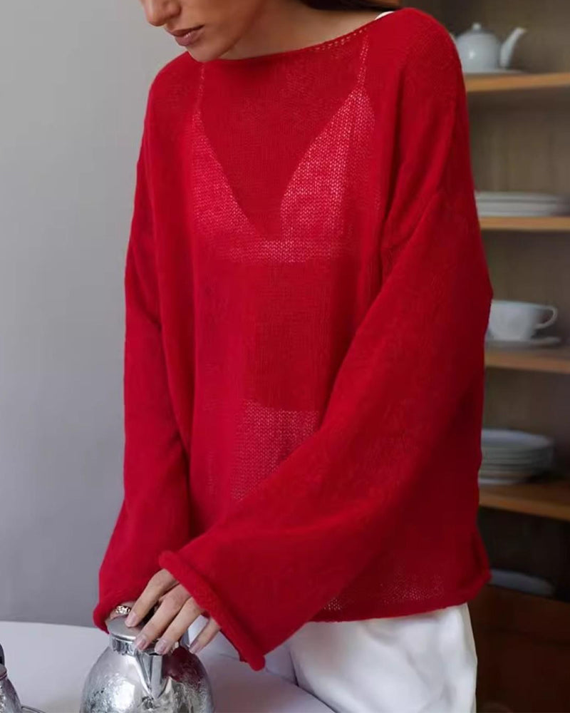 Pullover Sheer Lättvikt Omslag