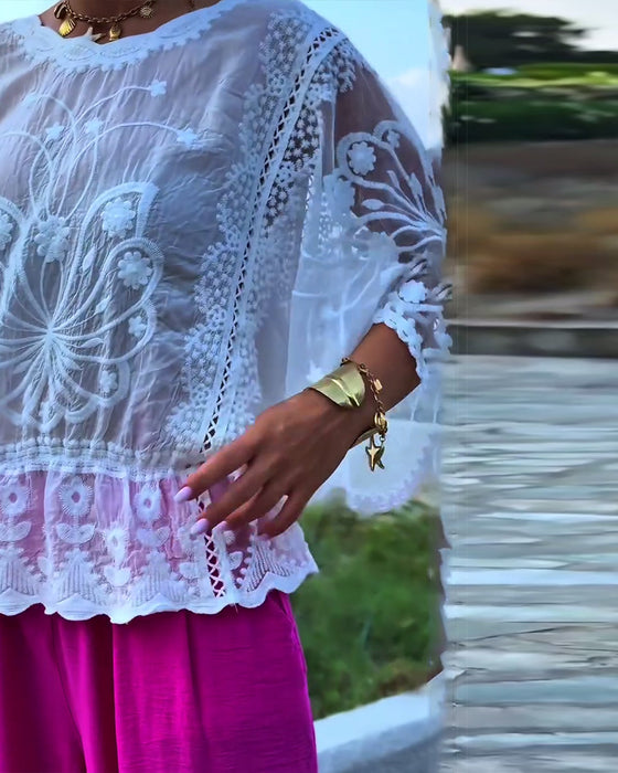 Blus Enfärgad Moderiktig