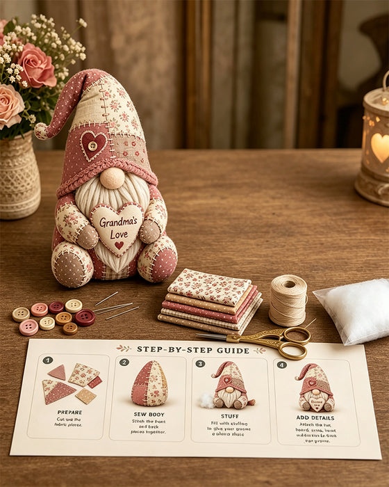 🧵 DIY Lapptäckes Tomte Kit – Skapa Din Egen Bedårande Tomte 🧙‍♂️