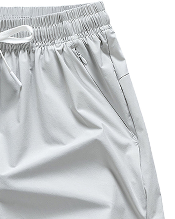 Shorts Män Elastisk Midja Ficka Snabbtorkande Is-Silke Sport