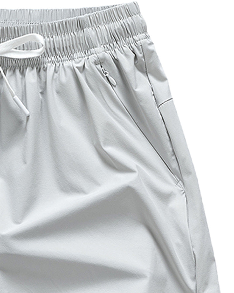 Shorts Män Elastisk Midja Ficka Snabbtorkande Is-Silke Sport
