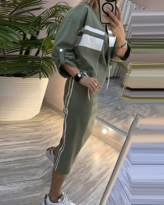 Set casual jacka ärmlös klänning