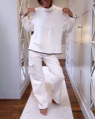 Pullover med hög nacke och långärmad