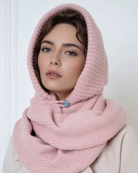 Grossist Enfärgad Stickad Huvscarf