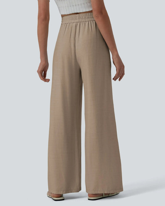 Byxor Elastic Midja Bred Ben Knyt Casual