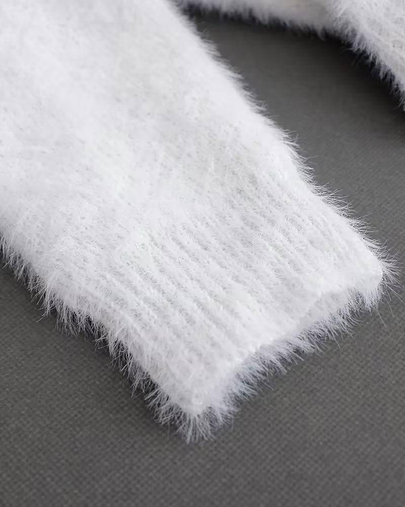 Pullover Kedjedetalj Off-The-Shoulder Fluffig