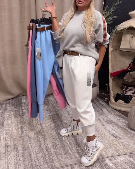 Byxor Enfärgade Enkla