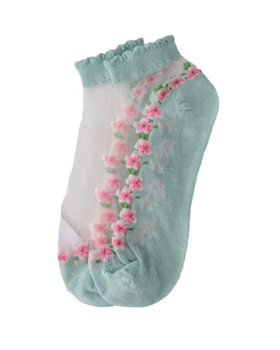Sommar Blommig Andningsbar Sockor