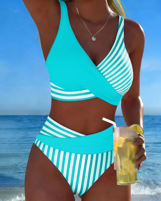 Bikini Korsrandig Tryckt