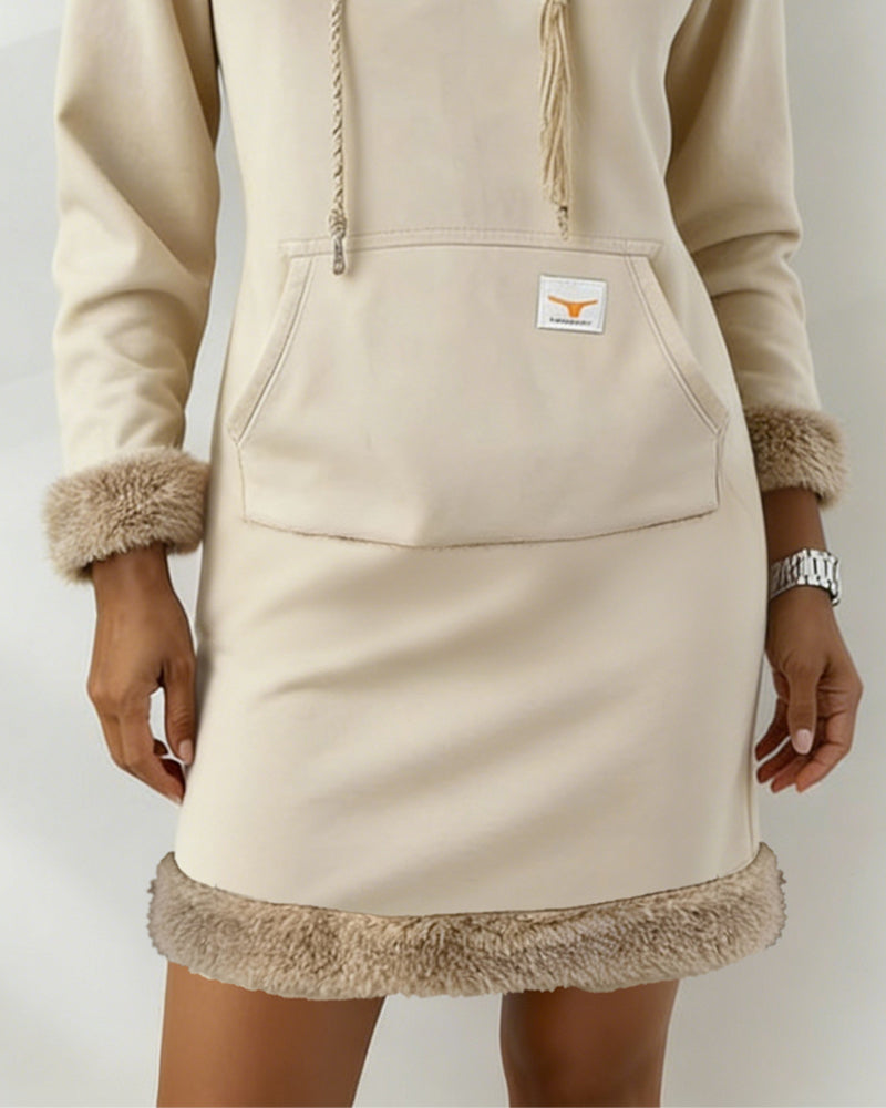 Klänning Långärmad Plysch Lapptäcks