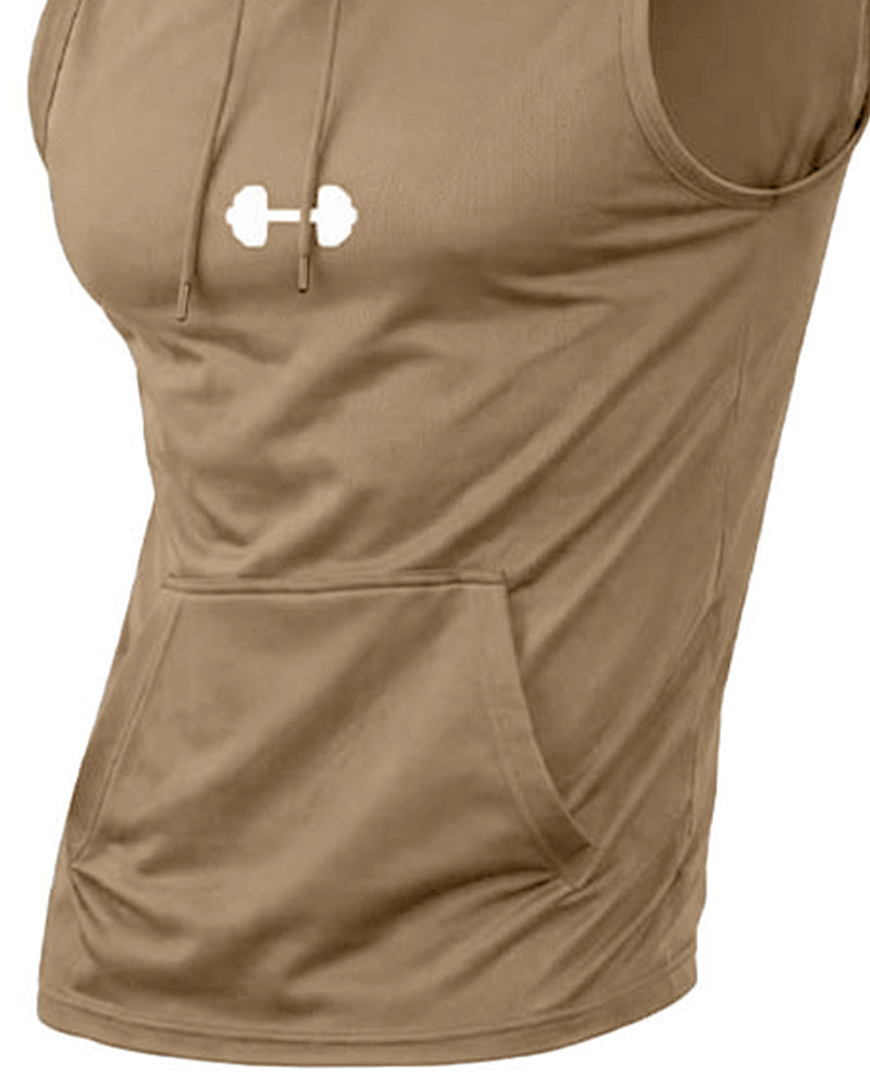 Tank Top Hoodie Tröja Ärmlös Dragsko