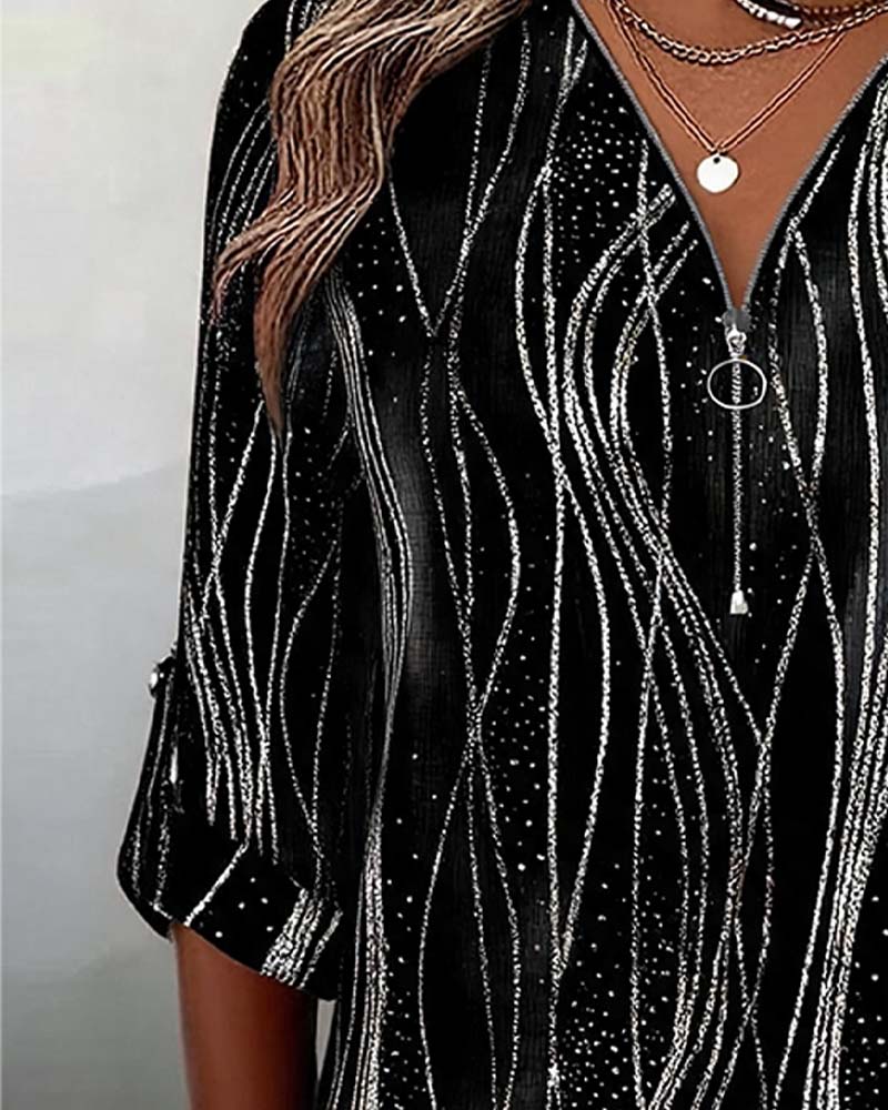 Blus Dragkedja Linje Skimmer