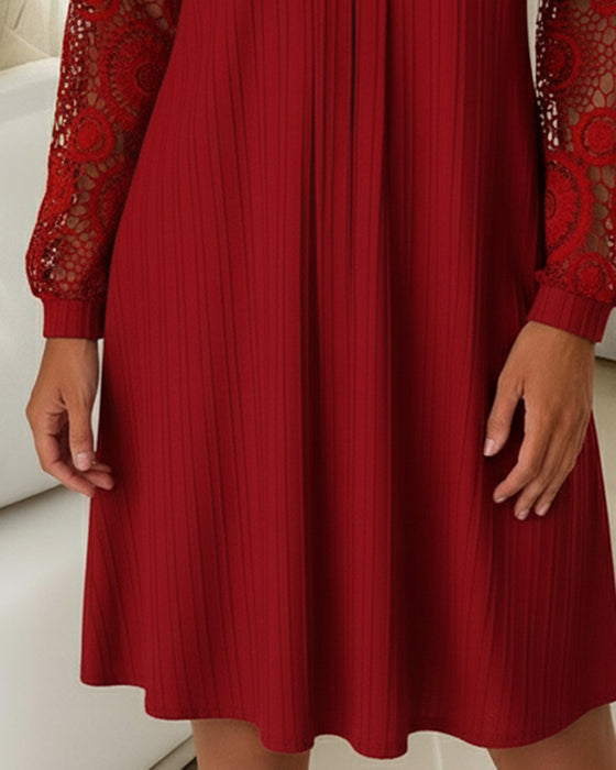 Klänning Spets Lapparbete V-ringning