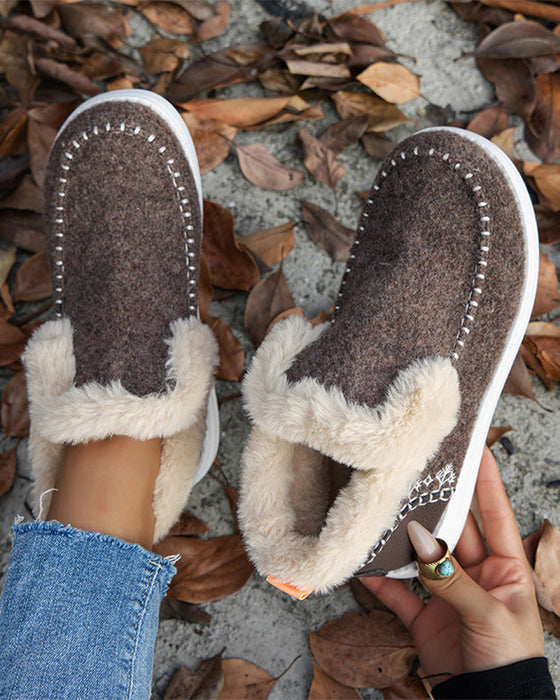 ❄️Dam Vinter Ankelkängor Halkfria Med Fuskpälsvärme