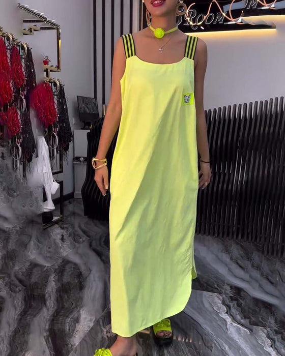 Klänning Med Spliced Hängslen Lös