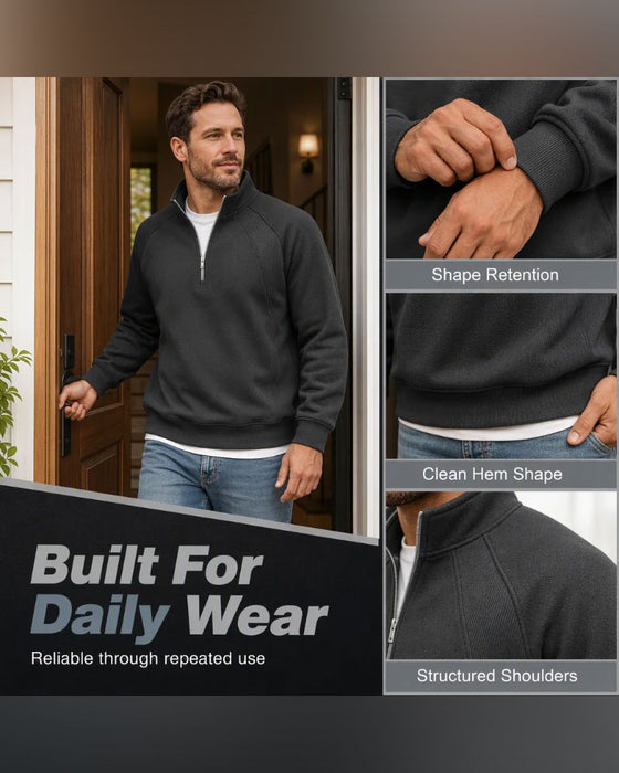 Sweatshirt Halv Zip Ståkrage