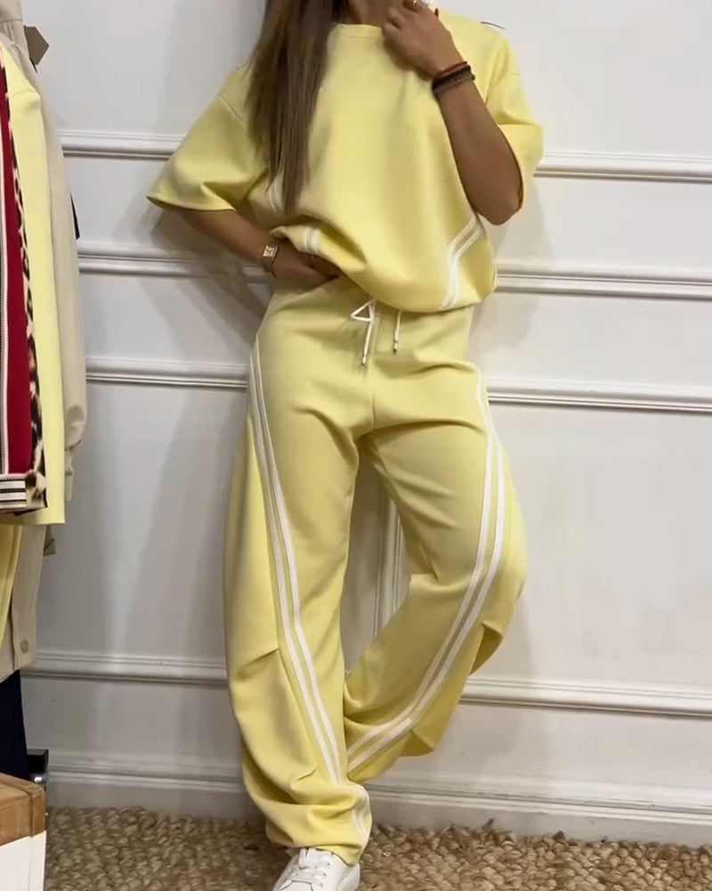 Tvådelat Set Athletic Randdetalj Casual