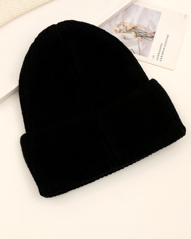 Unisex Enfärgad Goggle-lins Designad Beanie Mössa