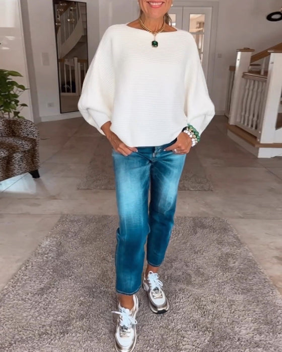 Enfärga Tröja med lanterninärm