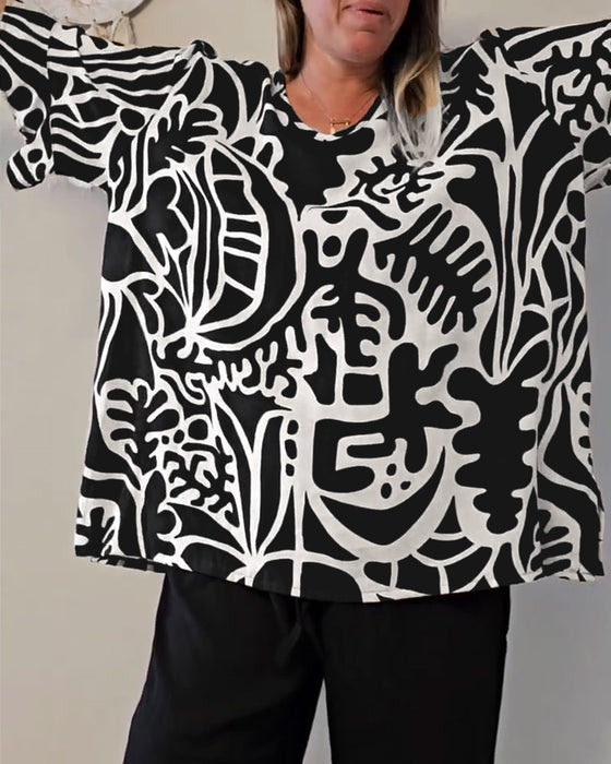 Topp Abstrakt Botaniskt Tryck Lös