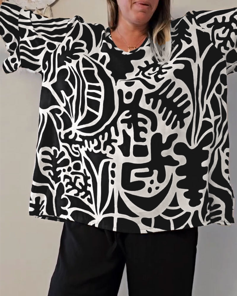 Topp Abstrakt Botaniskt Tryck Lös