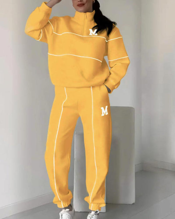 Tvådelsset Dam Casual Bokstav M Långärmad