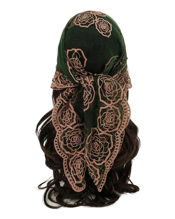 Blommig Nätmaskor Scallop Design Bandana