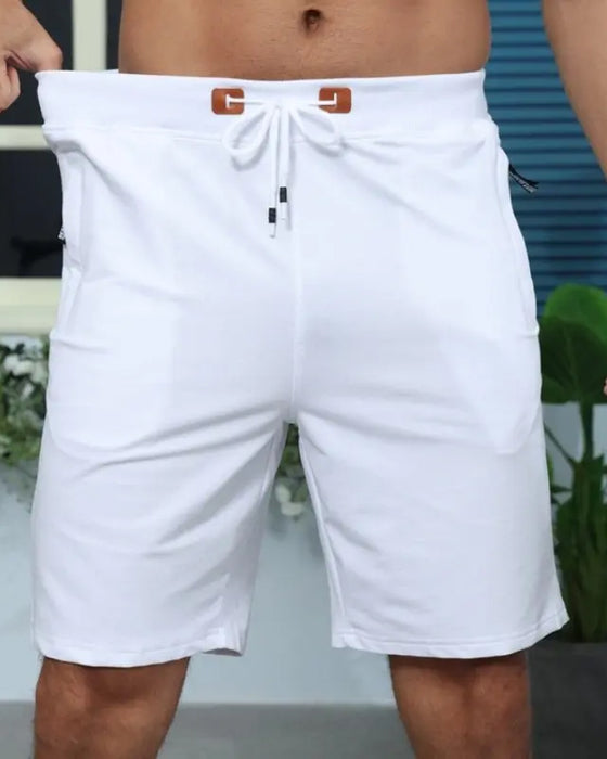 Shorts Elastisk Midja Dragsko Solid Färg Herr