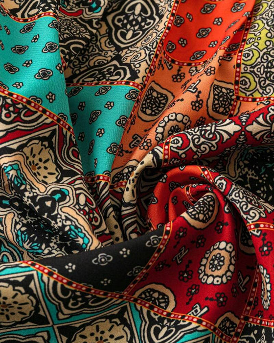 Plissad T-shirt Med Vintage-Mönster