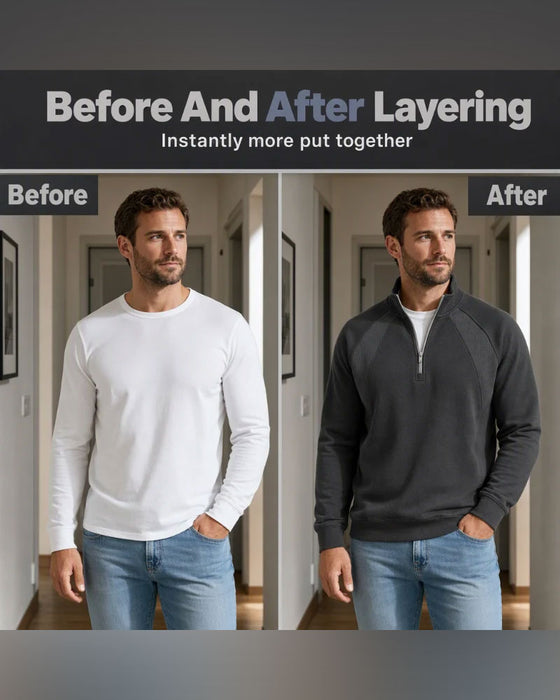 Sweatshirt Halv Zip Ståkrage