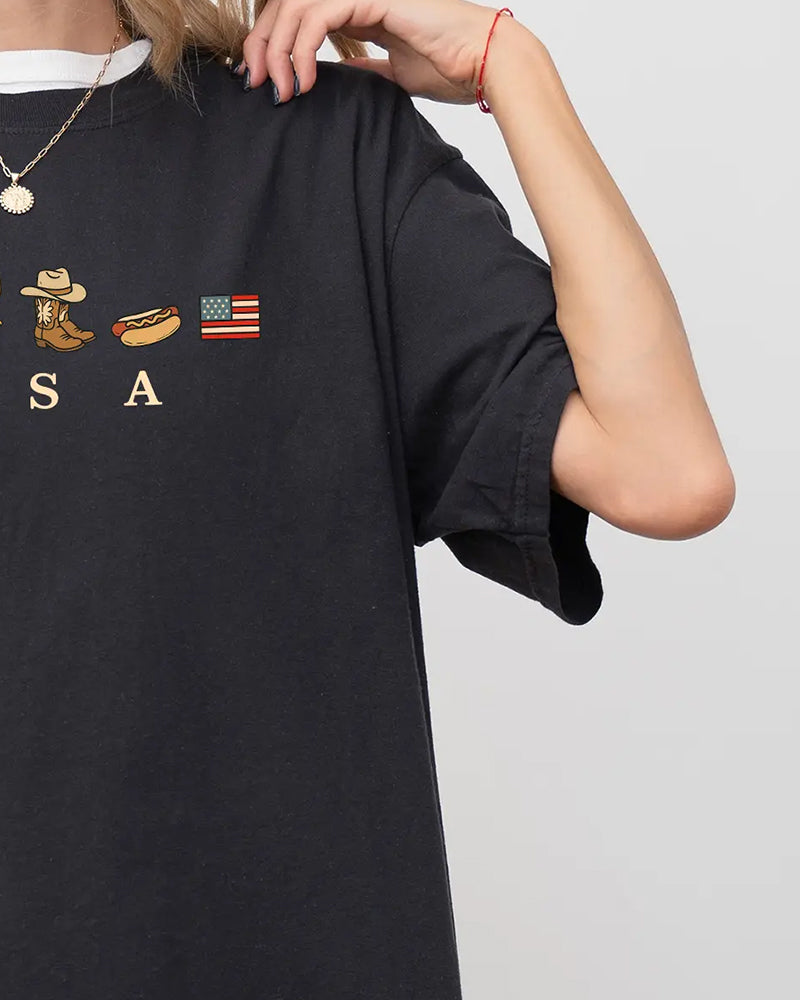 T-Tröja Casual Loose-Fit Texttryck