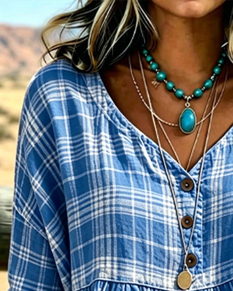 Blus Vintage Ruta V-Hals