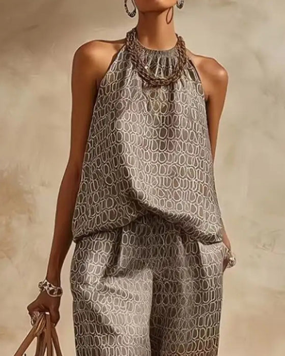 Set Geometrisk Halter Jogger