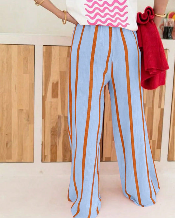 Byxa Rand Ficka Loose Fit Rak Ben Lång