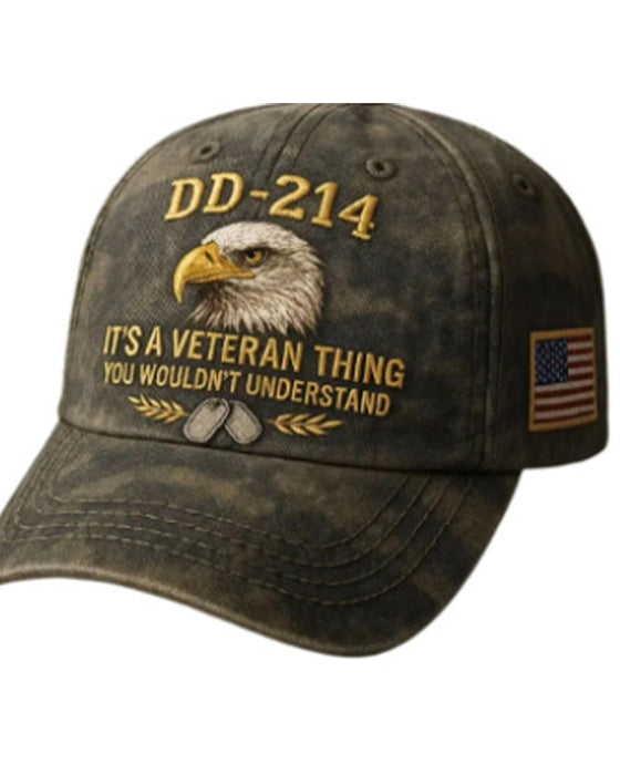 Keps DD-214 Veteran 3D-Broderad