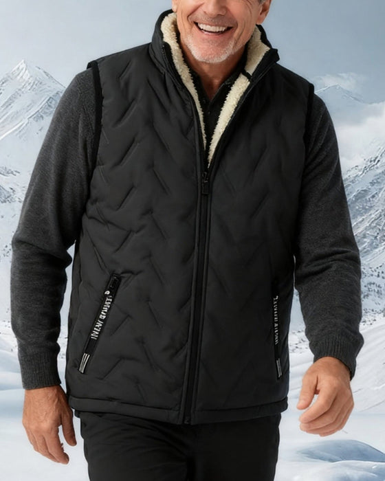 Väst Unisex Vinter Varm Casual Ärmlös Quiltad Med Fleece Foder