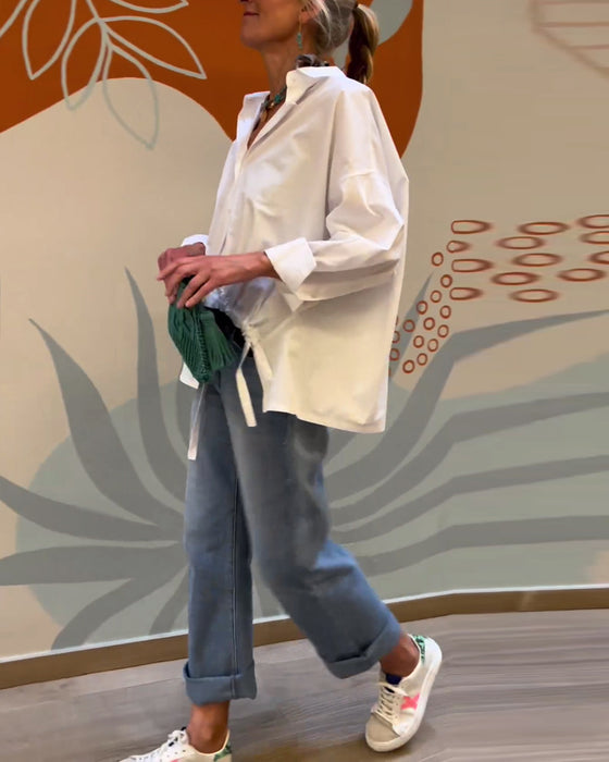 Pendlande enfärgad kavajtopp