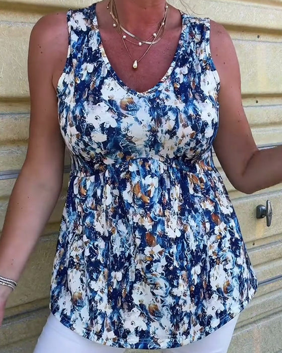 Linne Sexig Mönstrad Ärmös