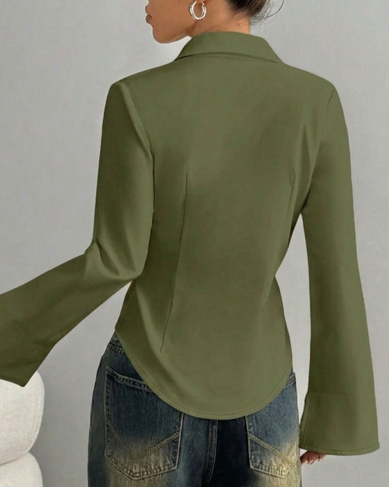 Elegant Slim-Fit Damskjorta