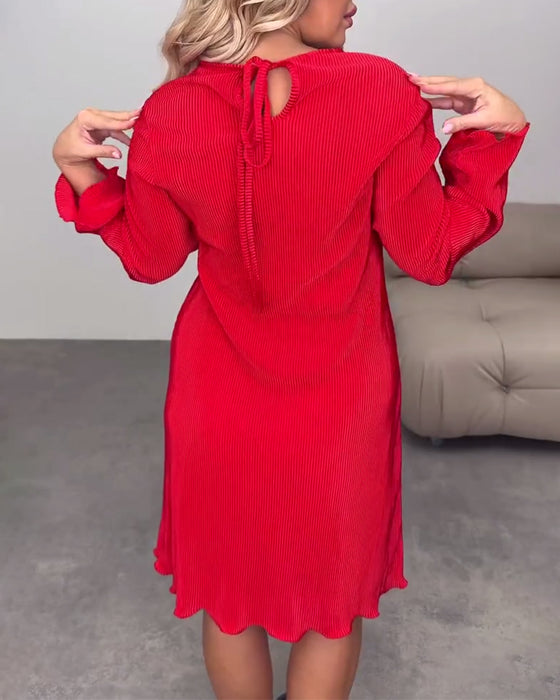 Klänning avslappnad enfärgad knälång