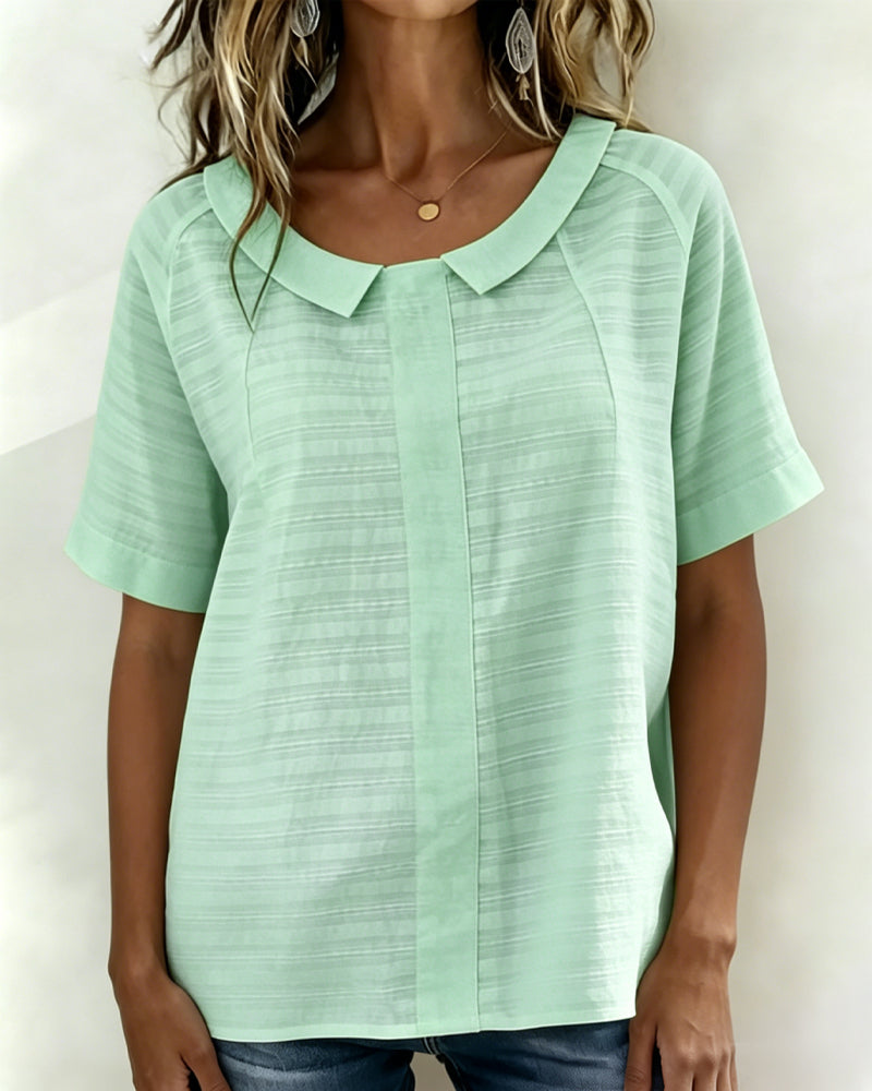 Blus Texturerad Peter Pan Krage