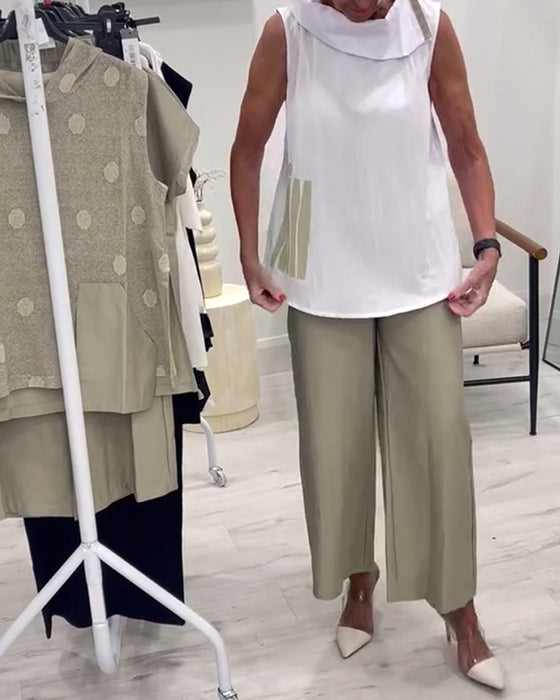 Dräkt Ärmlös Bred Krage Mode