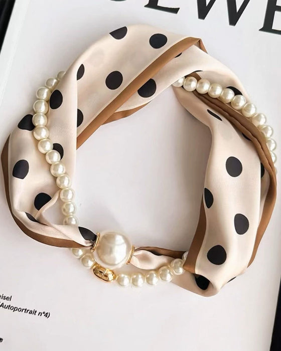 Halsband Lång Pärlprydd Silke