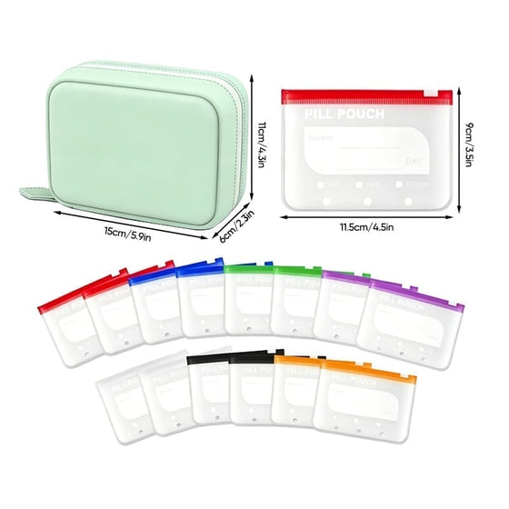 Premium vattentät PU resepillerbox-set
