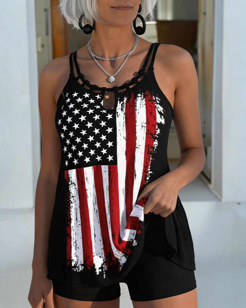 Tankini Flagga Casual Tvådelad