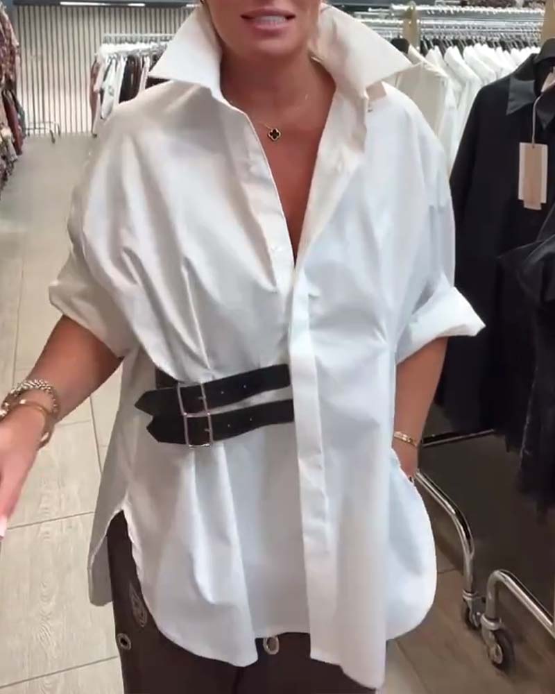 Skjorta Bälte Spänne Design Slag