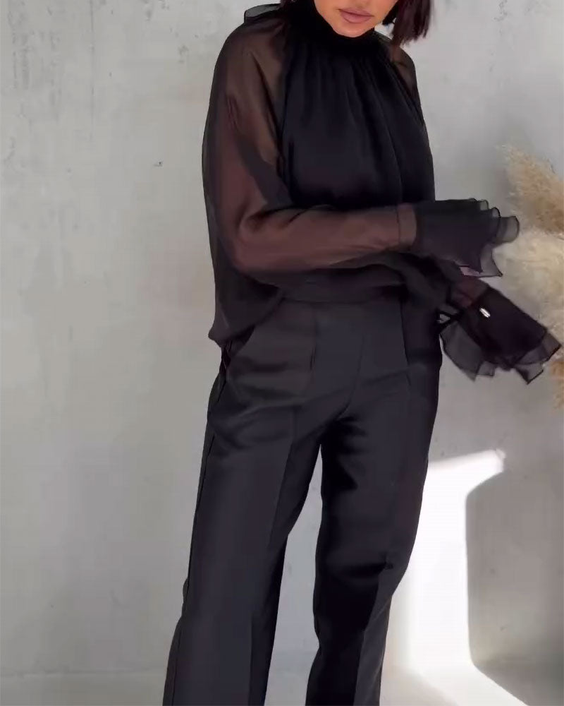 Blus Mesh Sammankoppling Elegant